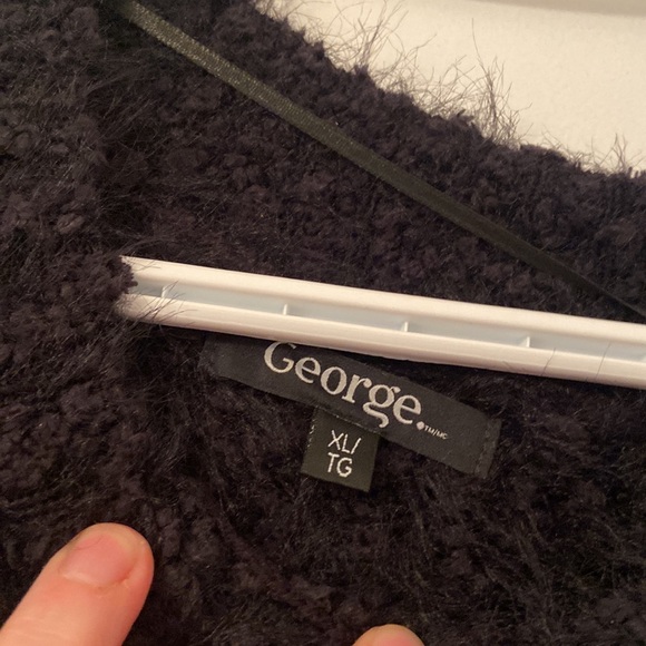 Black, long sleeve, fuzzy sweater - Picture 3 of 3